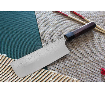 Yu Kurosaki Shizuku cuchillo nakiri japonés cuchillo nakiri martillado a mano de acero SG2 de 16.5cm 2