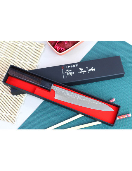 Yu Kurosaki Shizuku 15cm SG2 stål hantverksmässigt hamrad japansk universalkniv