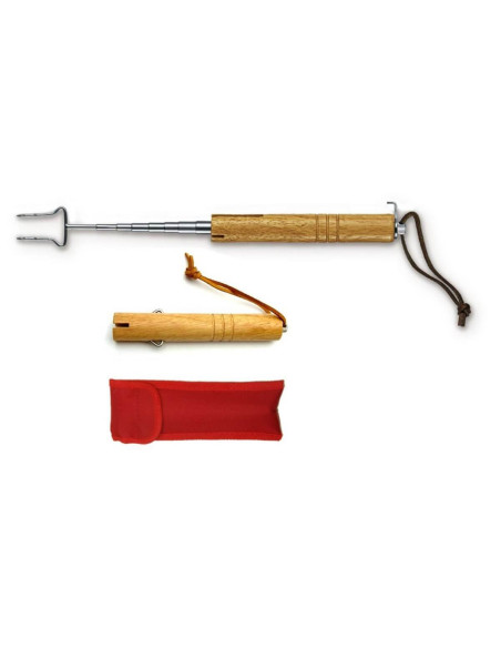 Forca telescopica da 65 cm per barbecue + custodia in nylon