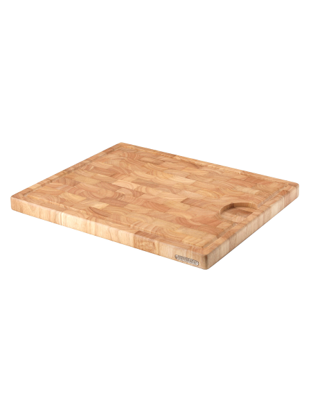 Continenta rubberwood cutting board with mosaic effect and gutter