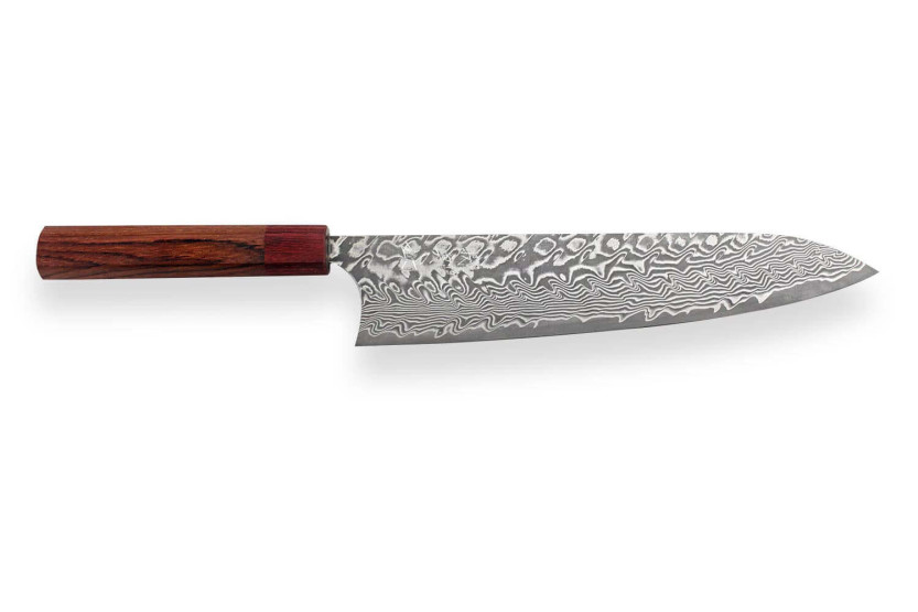 Yoshimi Kato 24cm SG2 Damascus käsintehty japanilainen keittiöveitsi