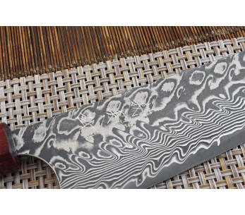 Coltello da cuoco tradizionale giapponese Yoshimi Kato 24 cm SG2 Damasco 2
