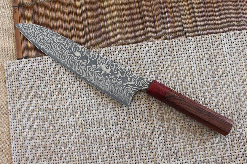 Yoshimi Kato 24cm SG2 Damascus handmade Japanese chef ' s knife