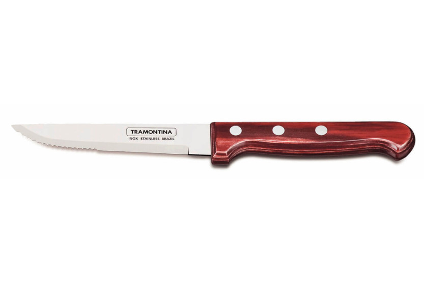 Set aus 12 Steakmessern Tramontina Gaucho Klinge 13cm roter Griff