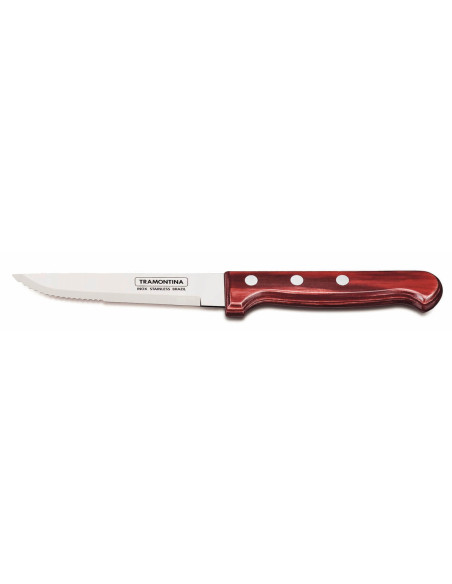 Set of 12 Tramontina Gaucho steak knives, 13cm blade, red handle