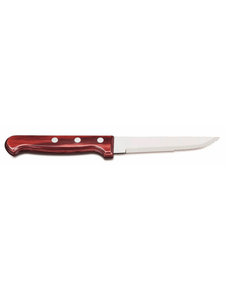 Set of 12 Tramontina Gaucho steak knives, 13cm blade, red handle