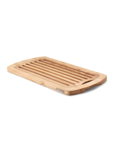 Tábua de pão Continenta em madeira de seringueira 45x26x2cm + tabuleiro para migalhas