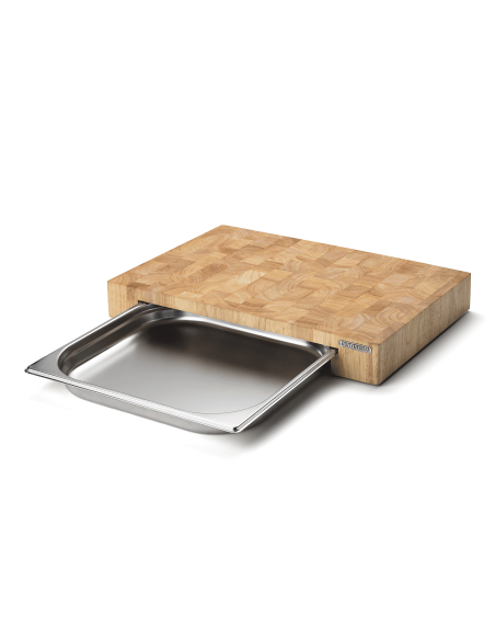 Continenta-Schneidbrett aus Holz 48x32,5x6cm + Edelstahlschale