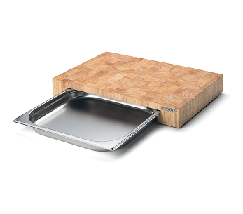 Continenta skjærebrett i tre 39x27x6 cm + brett i rustfritt stål 2