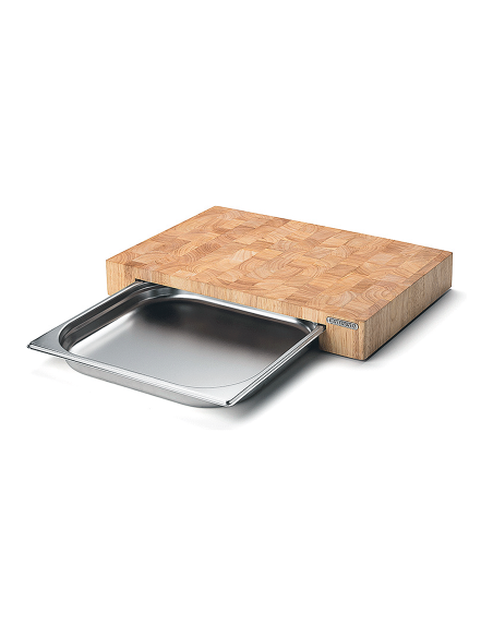 Schneidebrett Continenta aus Holz 39x27x6cm + Edelstahlschale