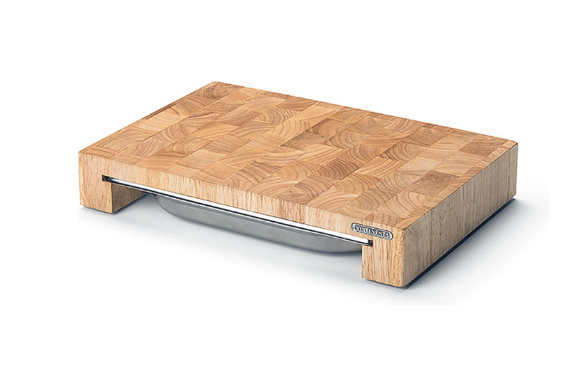 Continenta wooden chopping board 39x27x6cm + stainless steel tray