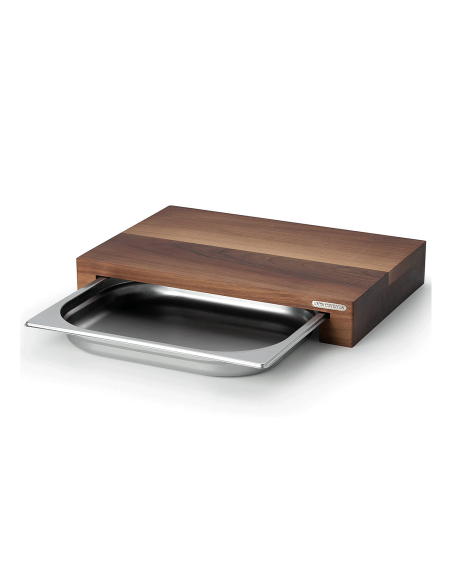 Continenta wooden chopping board 39x27x6cm + stainless steel tray