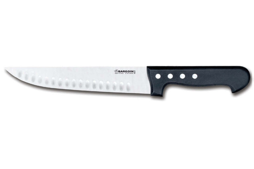 Bargoin Classic Fleischermesser mit 4 Nieten, Klinge mit Kullenschliff 25cm