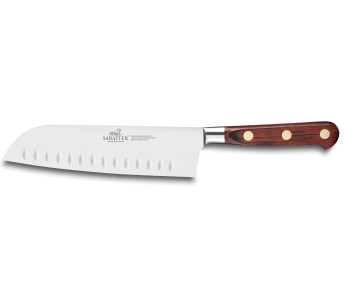 SABATIER santokukniv Saveur med granton egg 100% smidd 18cm mässingsnitar