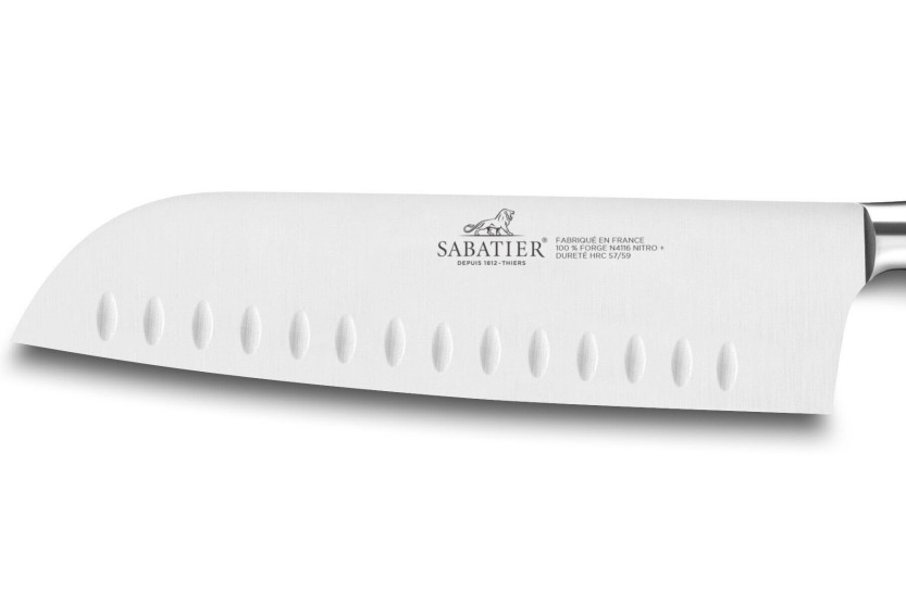 santokumesser SABATIER Saveur mit Kullen 100% geschmiedet 18cm Messingnieten