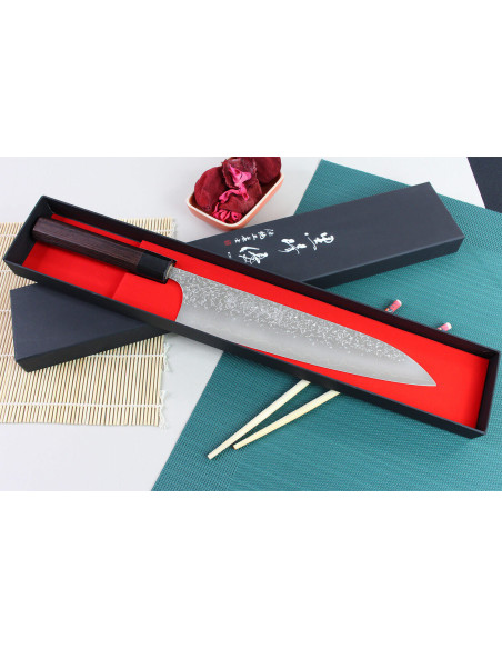 Japans gehamerd koksmes Yu Kurosaki Shizuku 24cm SG2 staal