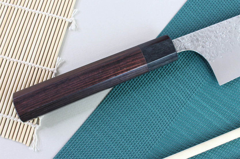 Hammered Japanese chef ' s knife Yu Kurosaki Shizuku 24cm SG2 steel
