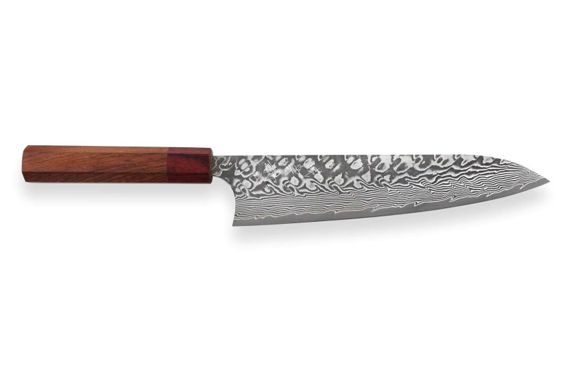 Coltello da chef giapponese Yoshimi Kato 21 cm SG2 Damasco fatto a mano