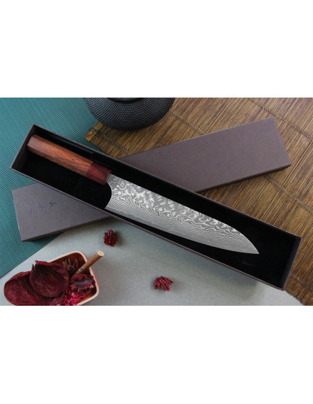 Yoshimi Kato 21cm SG2 Damascus käsintehty japanilainen keittiöveitsi