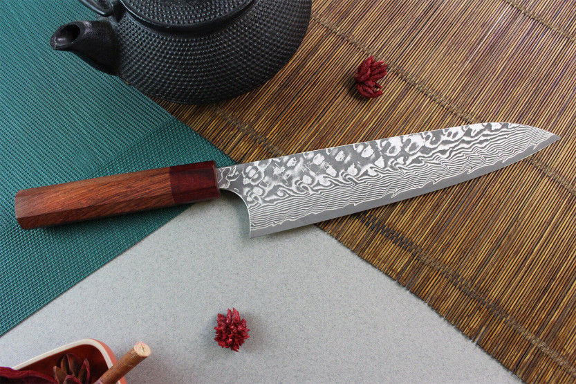 Cuchillo de cocinero japonés Yoshimi Kato 21cm SG2 Damasco hecho a mano