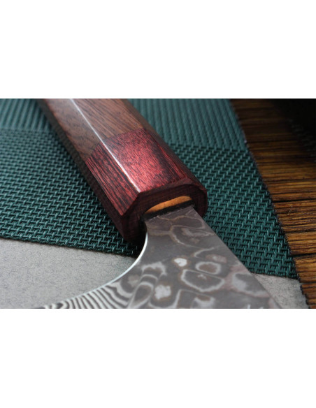 Faca de chef japonesa Yoshimi Kato 21cm SG2 Damascus feita à mão