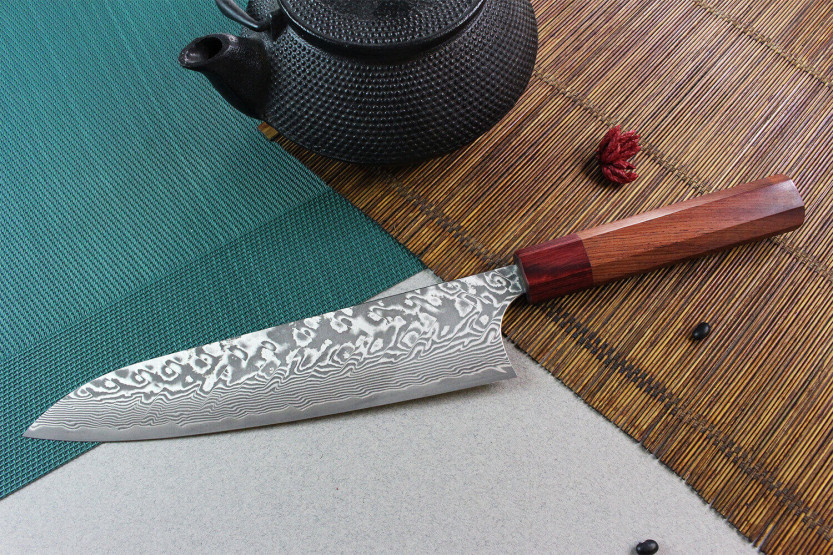 Yoshimi Kato 21cm SG2 Damascus handgemaakt Japans koksmes
