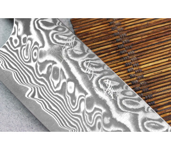 Faca de chef japonesa Yoshimi Kato 18cm SG2 Damascus feita à mão 2