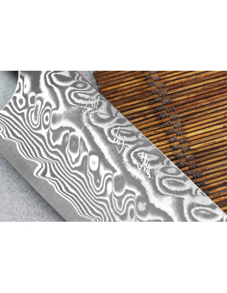 Faca de chef japonesa Yoshimi Kato 18cm SG2 Damascus feita à mão