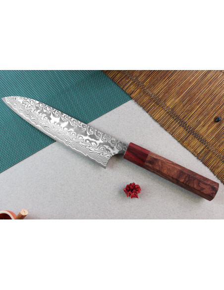 Faca de chef japonesa Yoshimi Kato 18cm SG2 Damascus feita à mão