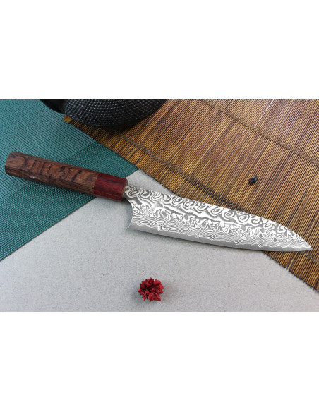 Faca de chef japonesa Yoshimi Kato 18cm SG2 Damascus feita à mão