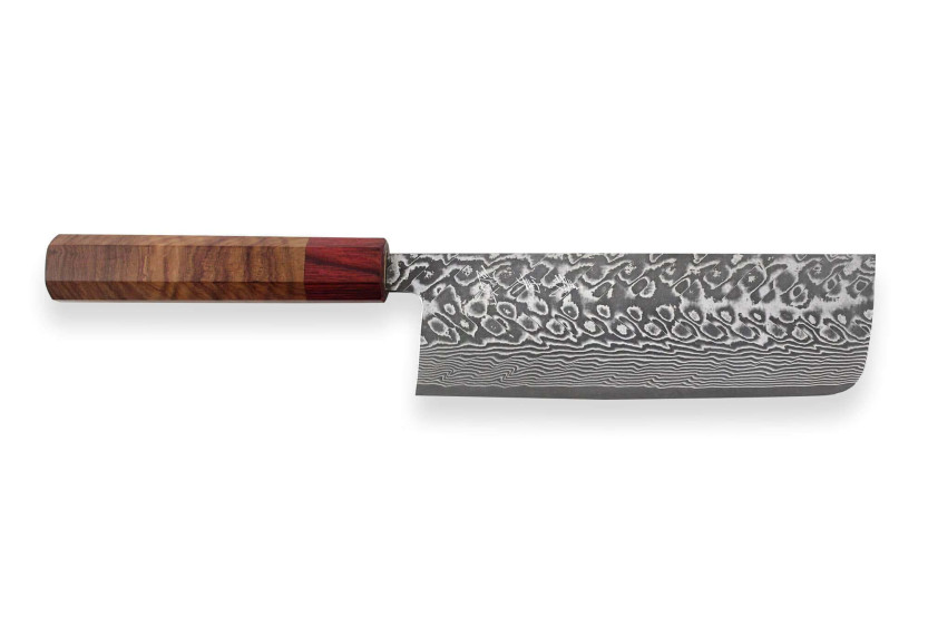 nakiri kniv japonais artisanal Yoshimi Kato 16,5 cm SG2 Damaskus