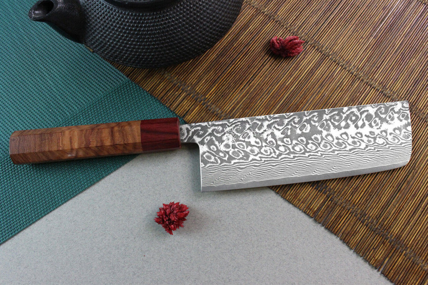 faca nakiri japonais artisanal Yoshimi Kato 16,5cm SG2 Damasco