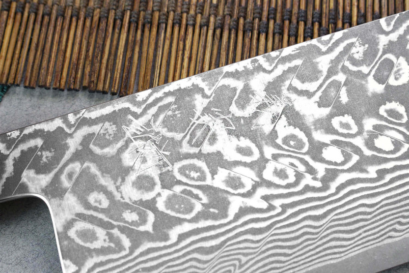 nakiri-kniv japonais artisanal Yoshimi Kato 16,5 cm SG2 Damaskus