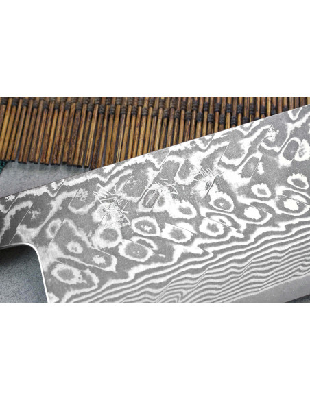 nakiri kniv japonais artisanal Yoshimi Kato 16,5 cm SG2 Damaskus