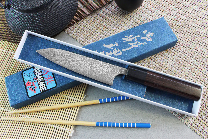 cuchillo universal japonesa Masakage Kumo 13cm Damasco 63 capas hecha a mano