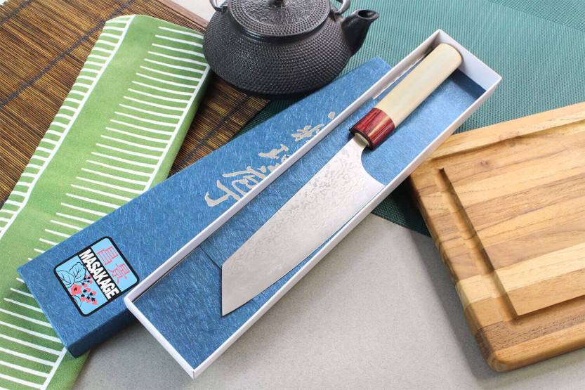 Masakage Kiri 17cm handmade japanese bunka knife, damascus 49 layers