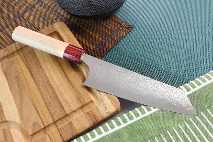 Faca bunka japonesa Masakage Kiri 17cm 49 camadas de damasco feita à mão