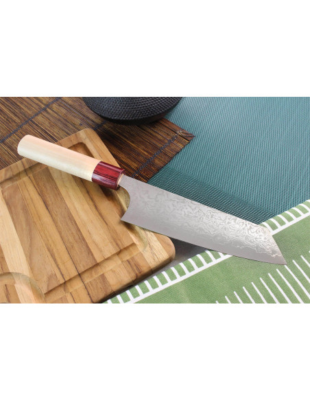 Masakage Kiri 17 cm håndlaget japansk bunka-kniv, damaskus 49 lag