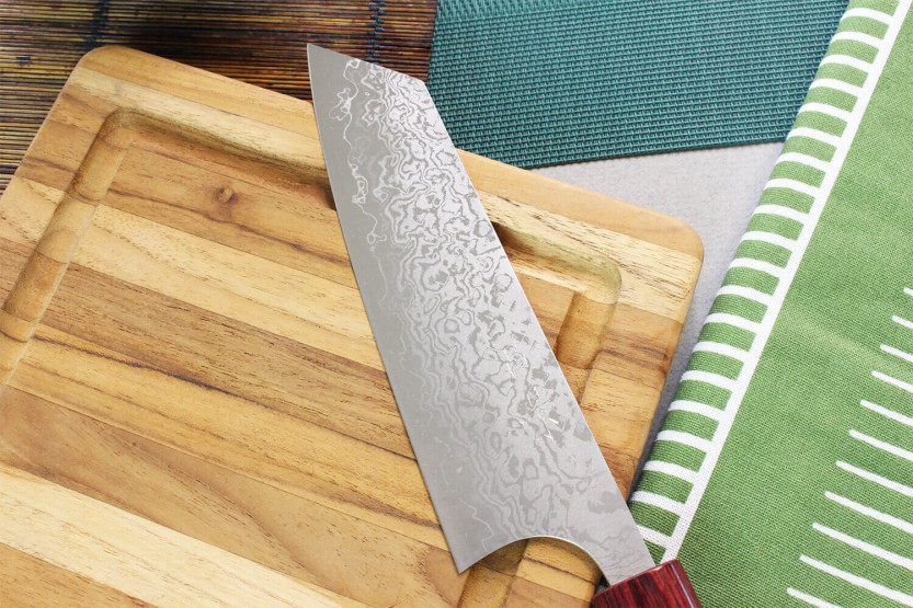 Masakage Kiri 17 cm håndlaget japansk bunka-kniv, damaskus 49 lag