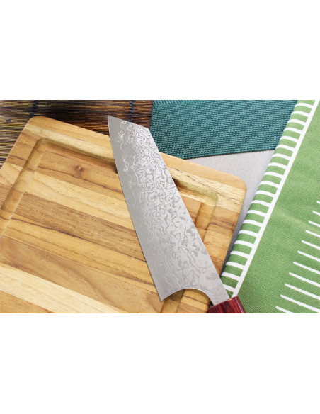 Masakage Kiri 17 cm håndlaget japansk bunka-kniv, damaskus 49 lag