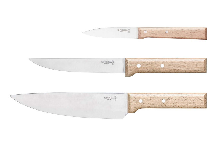 Juego de 3 cuchillos Opinel Parallèle Office + Carving + Chef