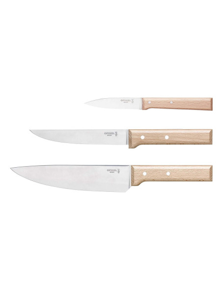 Sæt med 3 Opinel Parallèle Office + Découper + Chef-knive