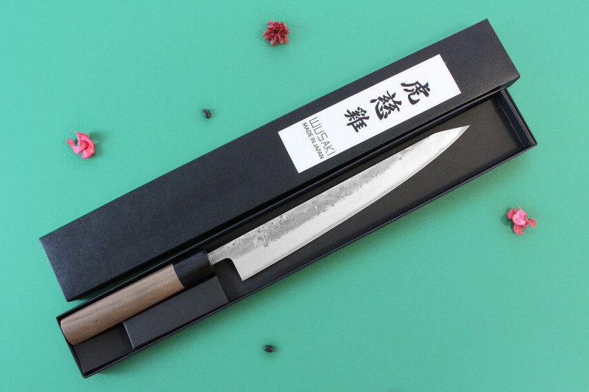 Wusaki Nakata BS2 Japanese sujihiki knife 24cm walnut handle