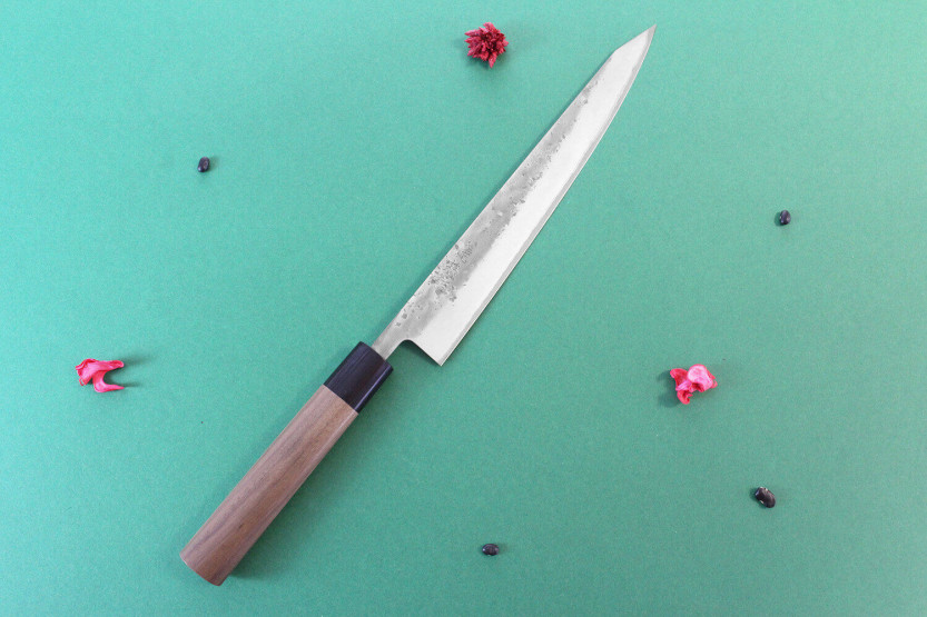 Wusaki Nakata BS2 Japans sujihiki mes 24cm walnoot handvat