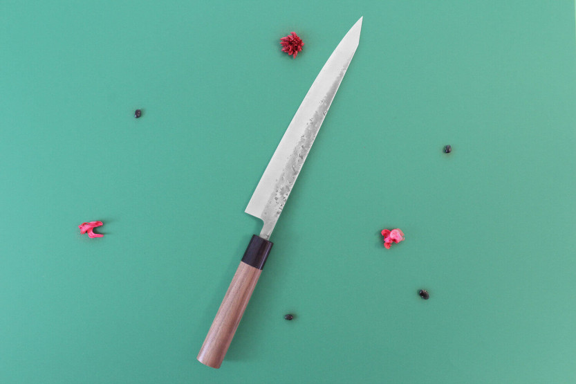 Wusaki Nakata BS2 24cm Japans sujihiki mes met walnoten handvat