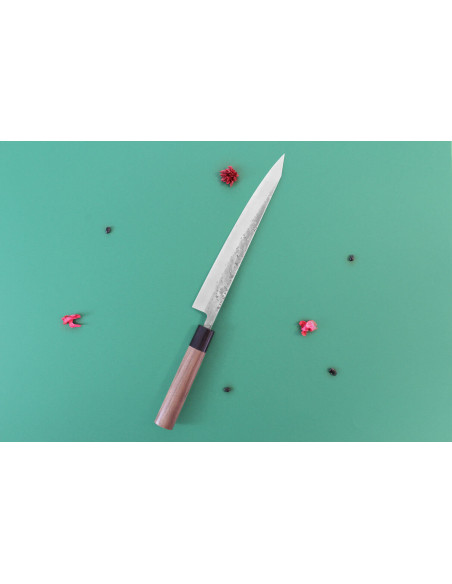 Wusaki Nakata BS2 24cm Japanese sujihiki knife with walnut handle