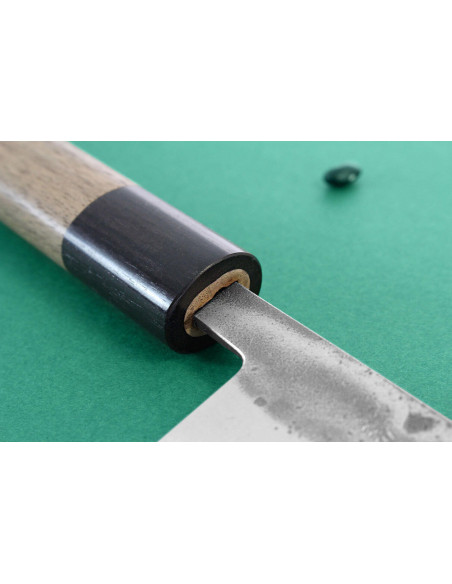 cuchillo universal japonés Wusaki Nakata BS2 13.5cm hecho a mano con mango de nogal