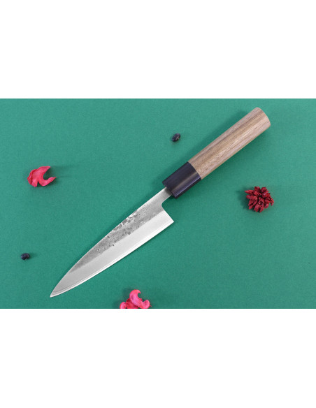 Wusaki Nakata BS2 13,5cm handgemaakt Japans universeel mes met walnotenhouten handvat