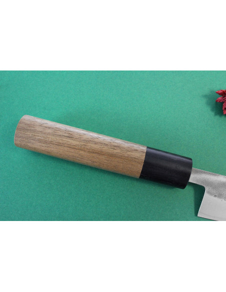 Wusaki Nakata BS2 13,5cm handgemaakt Japans universeel mes met walnotenhouten handvat