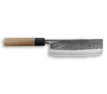 Wusaki Nakata BS2 16.5cm saksanpähkinäkahva japanilainen käsintehty nakiri veitsi